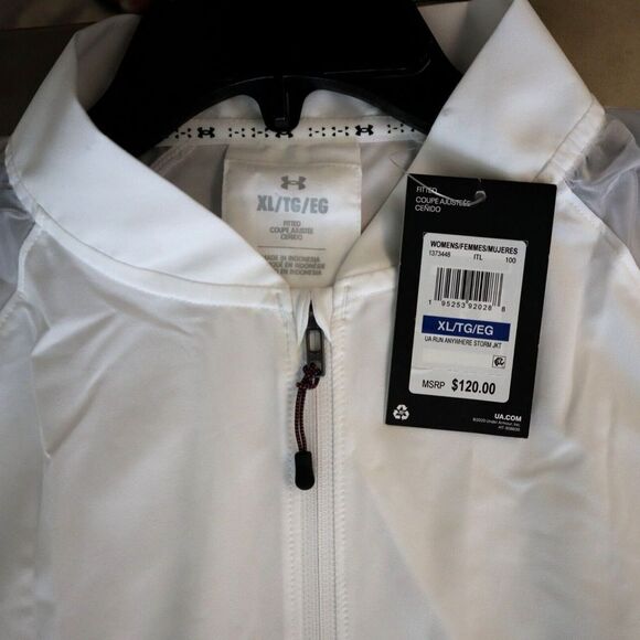 Under Armour 1373448 100 Women's Sz XL White Run Anywhere Storm Jacket - Picture 9 of 12